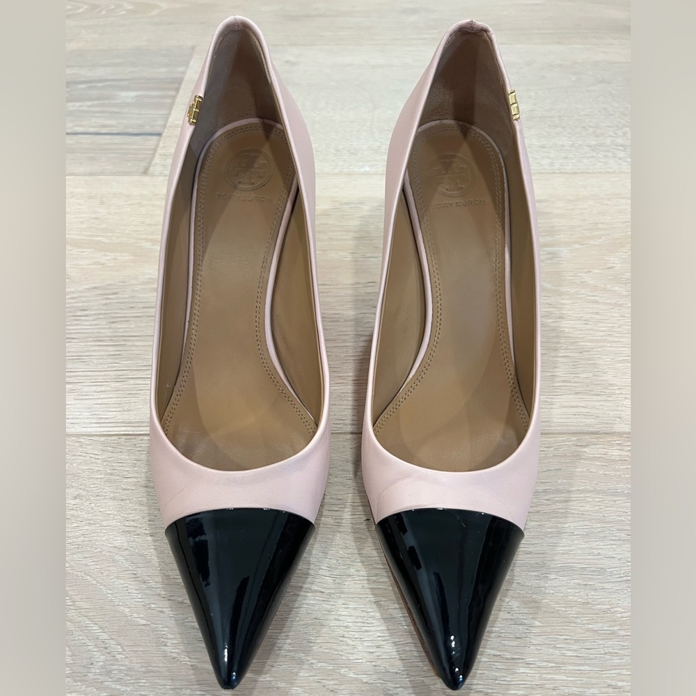 Tory Burch Blush and Black Pointed Heels